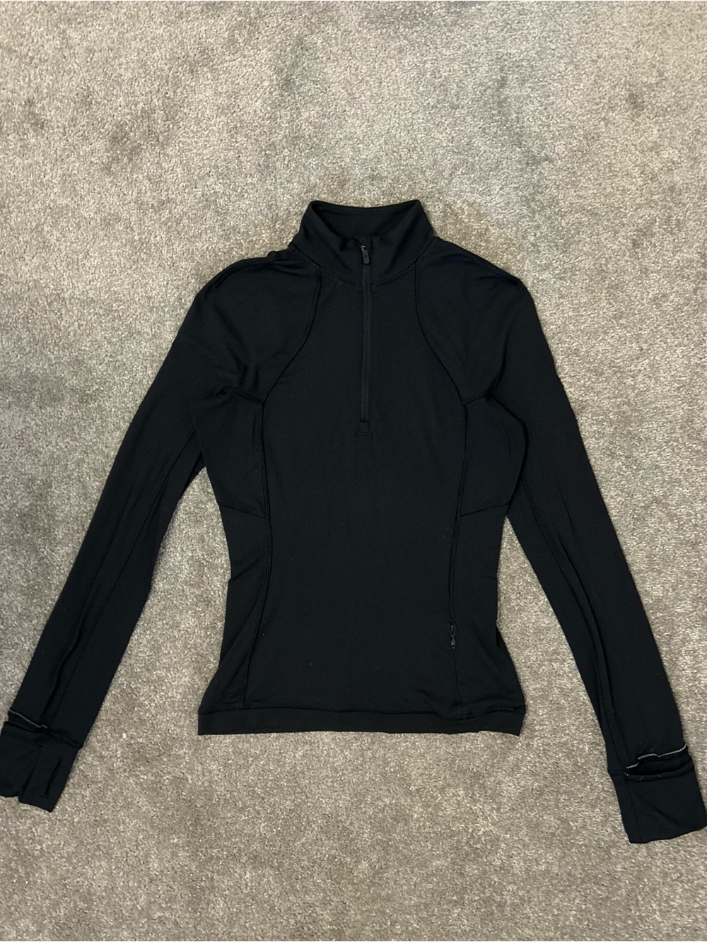 Lulu Black Long-Sleeve Quarter-Zip Women's Top